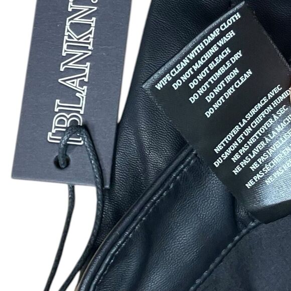 Blank NYC Pants 28 Black Faux‎ Leather High Rise Skinny Button Fly Great Jones - Picture 10 of 15